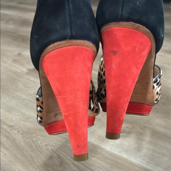 Loeffler Randall Ponyhair Animal Print Heels with Red Heel - Picture 4 of 9